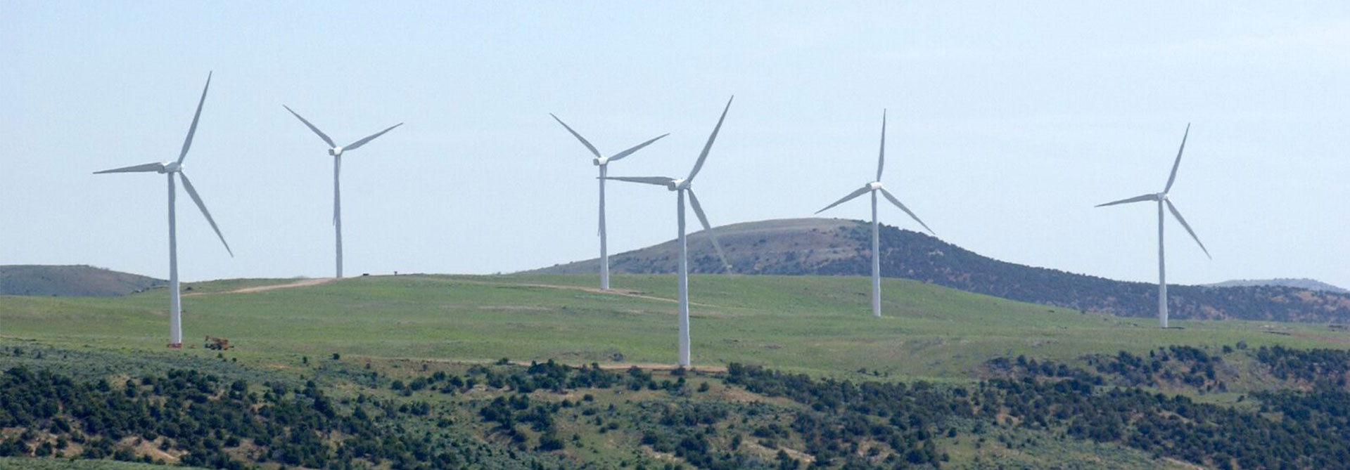Wind turbines on a hillside